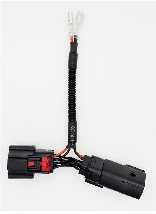 Car wiring harness with connectors on a white background