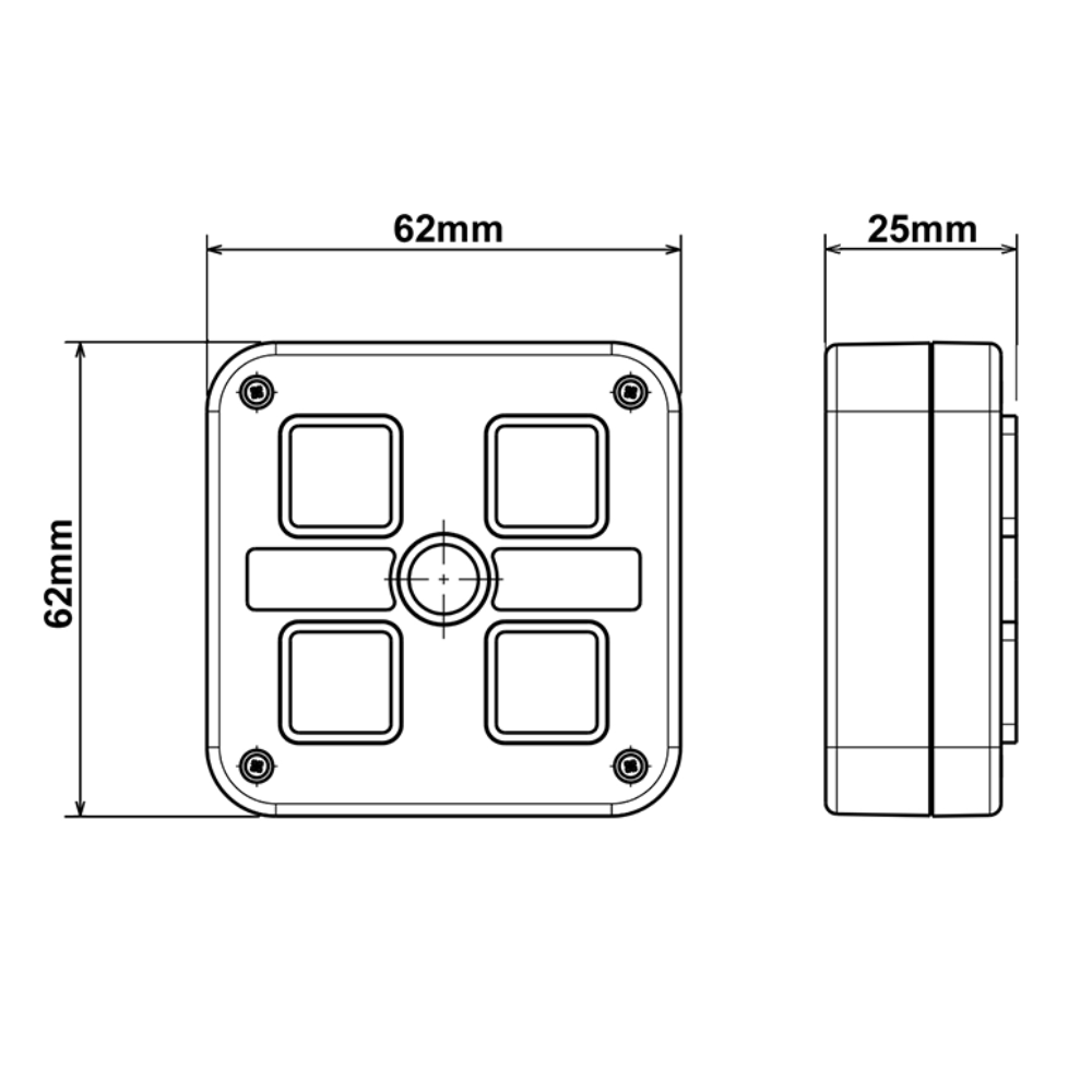 Van Master 12/24v Multi Purpose 4 Way Switch Panel