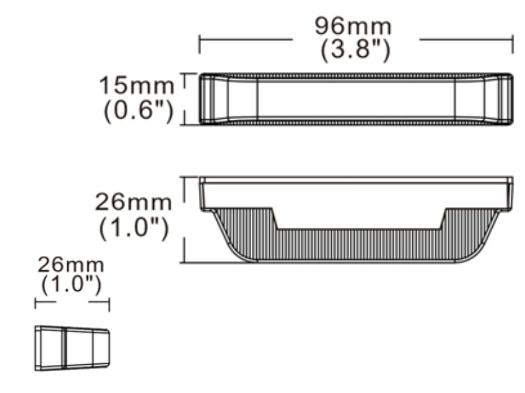 Van Master Slim 4 LED Amber Grill Warning Light