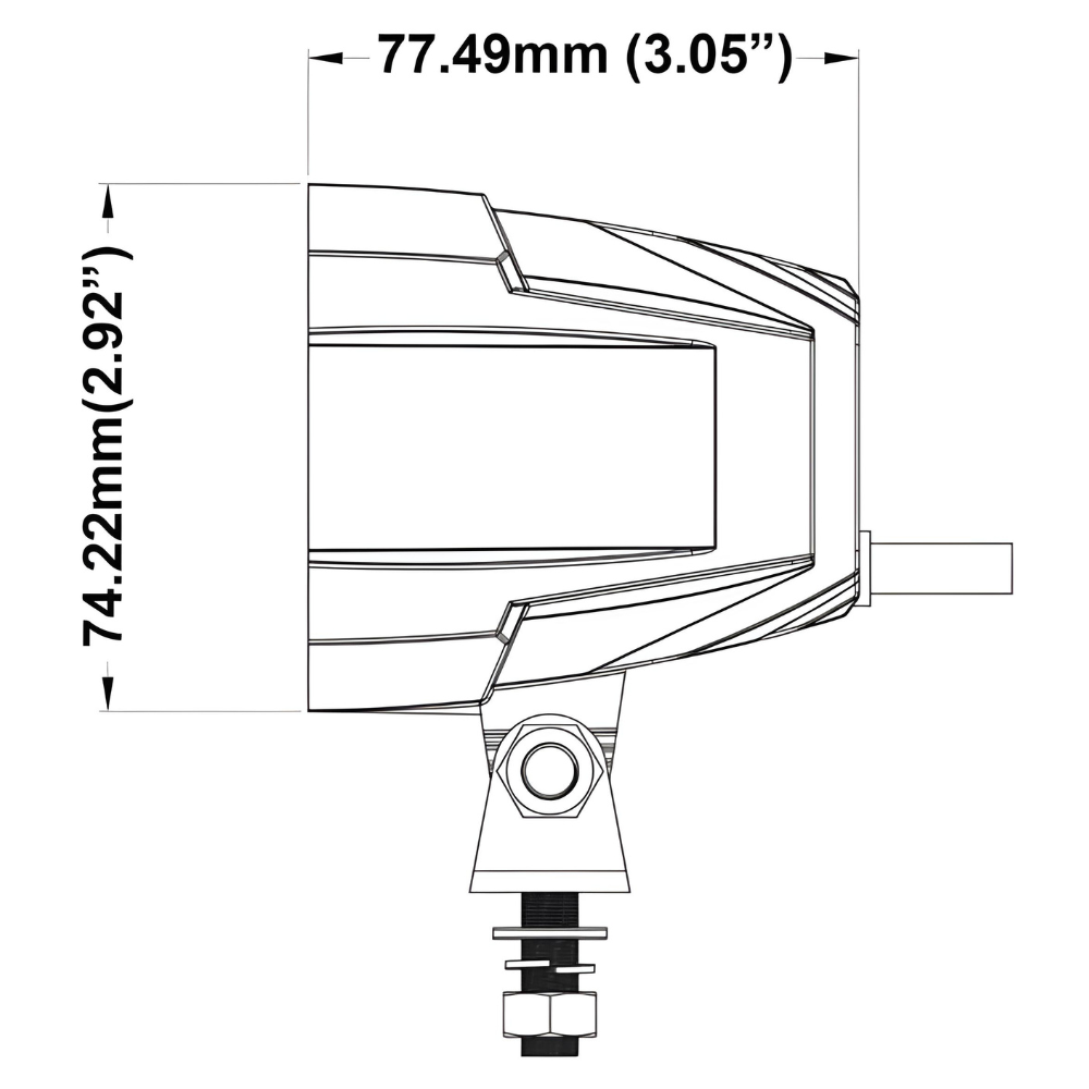 Van Master Qube 12-24V 4000 Lumens Driving Lamp With Dual Position Light