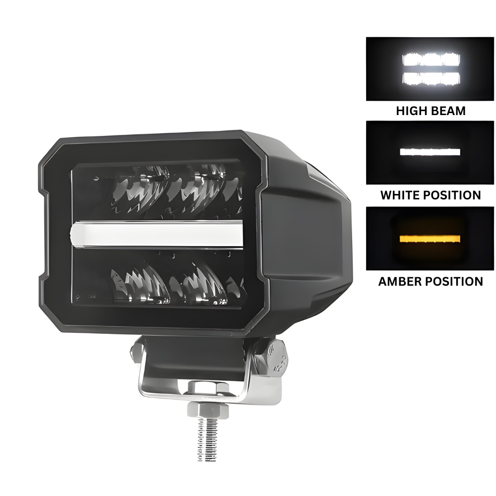 Van Master Qube 12-24V 4000 Lumens Driving Lamp With Dual Position Light